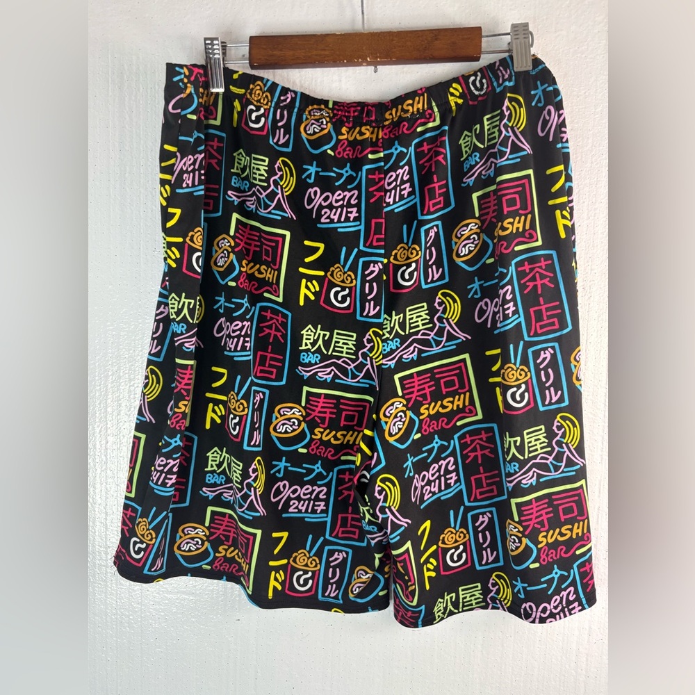 Ashley Stewart Curvy Girl 4X Sushi Graphic Print Athletic Shorts - Picture 3 of 7